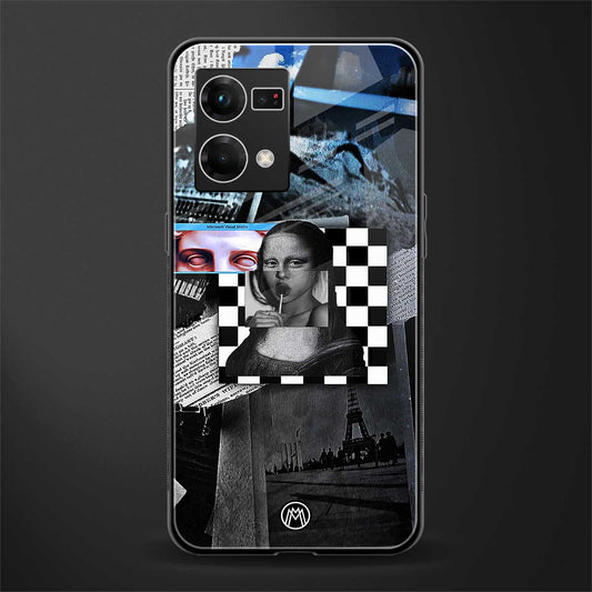 aesthetic mona lisa art back phone cover | glass case for oppo f21 pro 4g