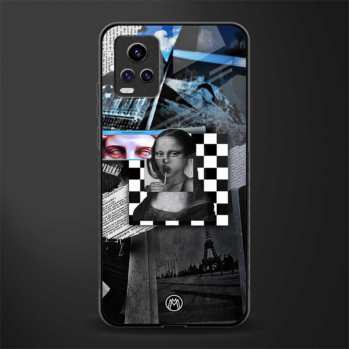 aesthetic mona lisa art back phone cover | glass case for vivo v21e 4g