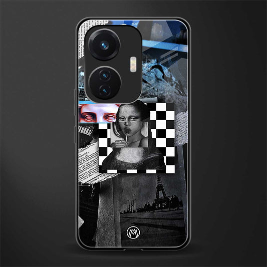 aesthetic mona lisa art back phone cover | glass case for vivo t1 44w 4g