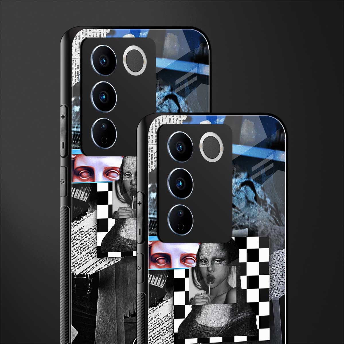 aesthetic mona lisa art back phone cover | glass case for vivo v27 pro 5g