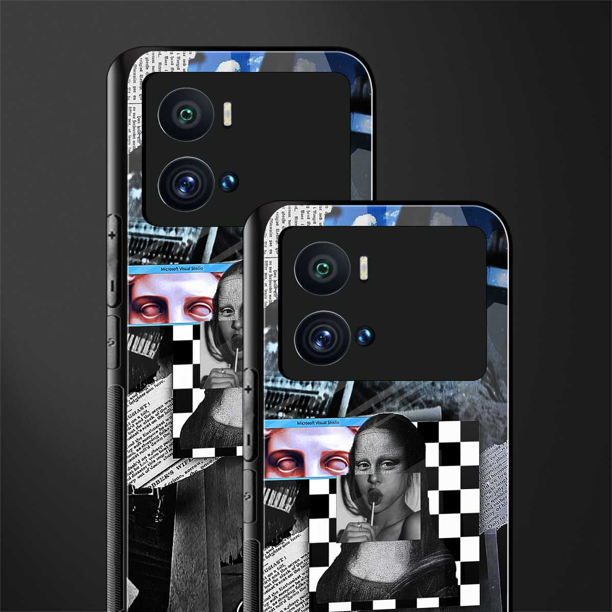 aesthetic mona lisa art back phone cover | glass case for iQOO 9 Pro
