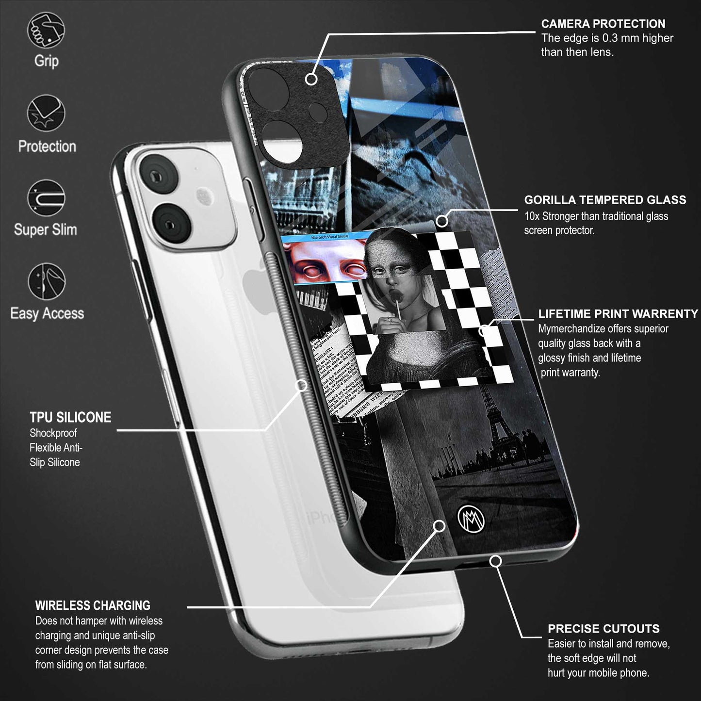 aesthetic mona lisa art back phone cover | glass case for google pixel 6a