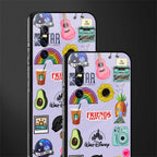 aesthetic stickers purple collage glass case for vivo v15 pro image-2