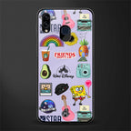 aesthetic stickers purple collage glass case for samsung galaxy m10s image