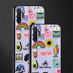 aesthetic stickers purple collage glass case for samsung galaxy note 10 plus image-2