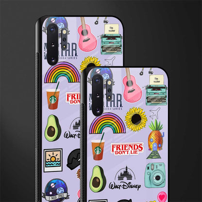 aesthetic stickers purple collage glass case for samsung galaxy note 10 plus image-2