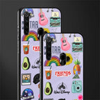 aesthetic stickers purple collage glass case for redmi note 8 image-2