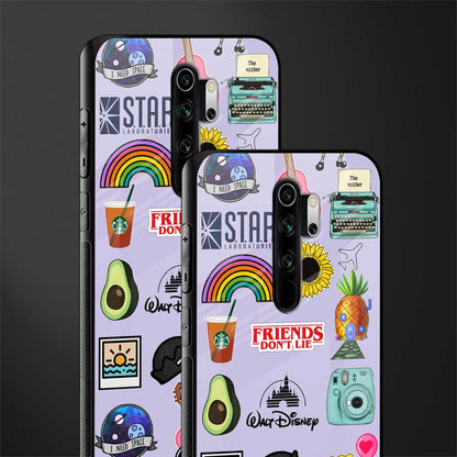 aesthetic stickers purple collage glass case for redmi note 8 pro image-2
