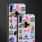 aesthetic stickers purple collage glass case for realme 3 pro image-2