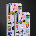 aesthetic stickers purple collage glass case for realme x2 image-2