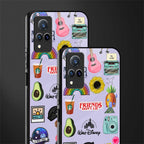 aesthetic stickers purple collage glass case for vivo v21 5g image-2