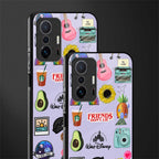 aesthetic stickers purple collage glass case for mi 11t pro 5g image-2