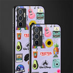 aesthetic stickers purple collage glass case for vivo v23e image-2