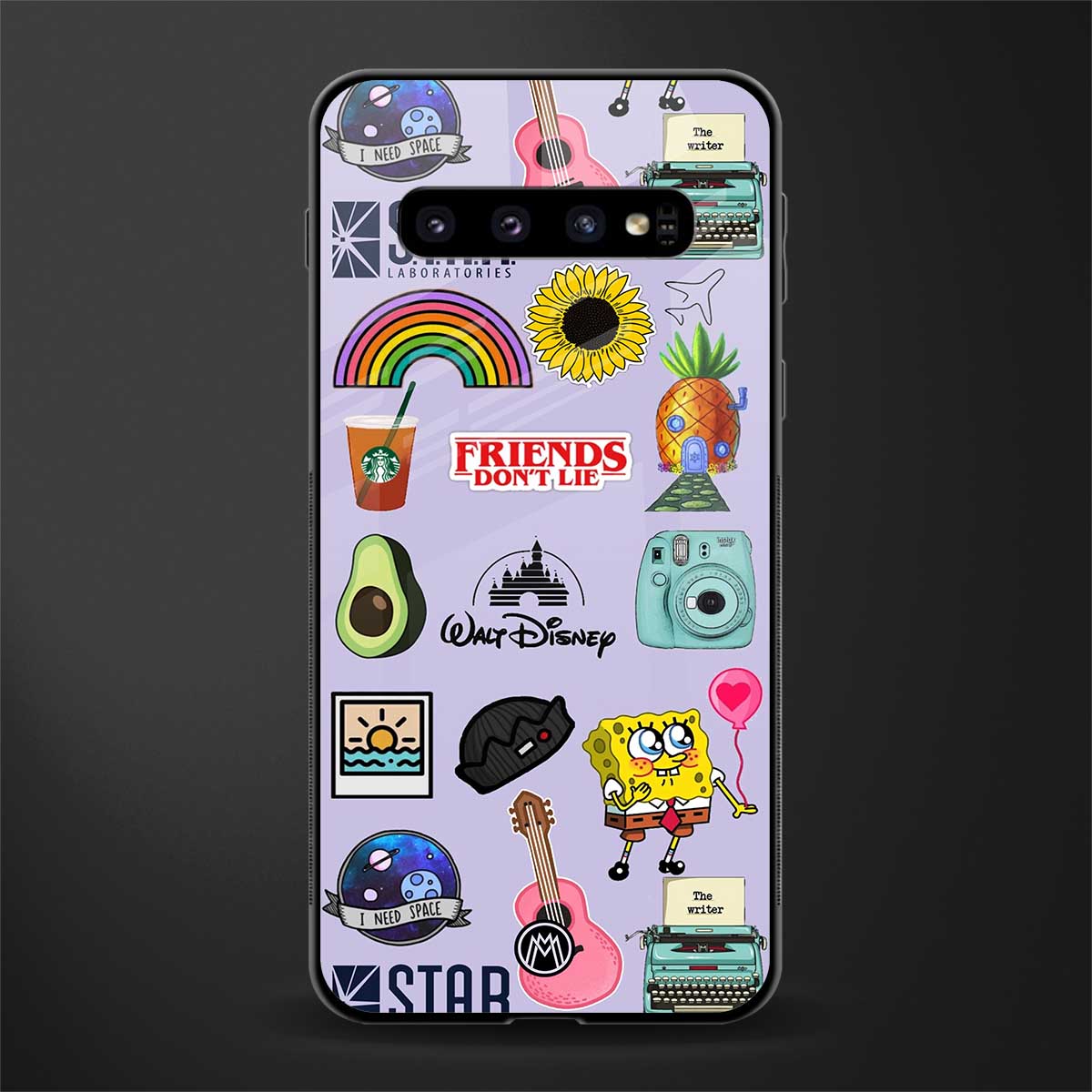 aesthetic stickers purple collage glass case for samsung galaxy s10 plus image