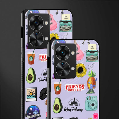 aesthetic stickers purple collage glass case for phone case | glass case for oneplus nord 2t 5g