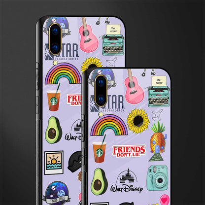aesthetic stickers purple collage glass case for vivo v11 pro image-2