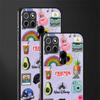 aesthetic stickers purple collage glass case for realme c25 realme c25s image-2