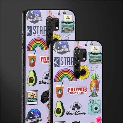 aesthetic stickers purple collage glass case for poco m2 reloaded image-2