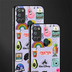 aesthetic stickers purple collage glass case for realme 7i image-2