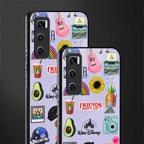 aesthetic stickers purple collage glass case for vivo v20 se image-2