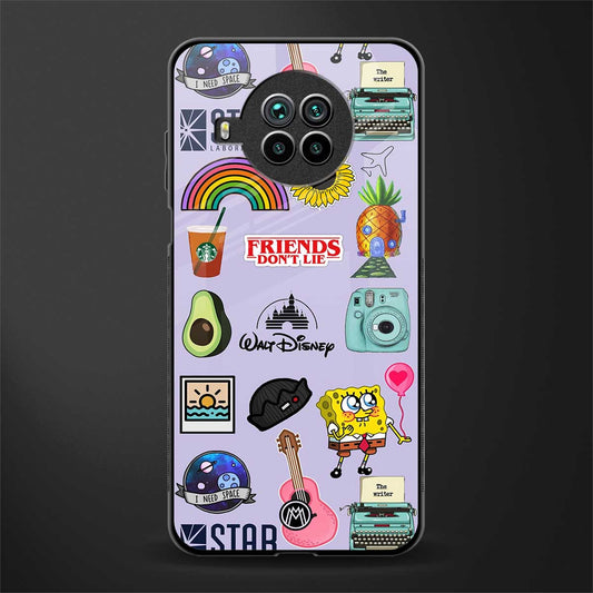 aesthetic stickers purple collage glass case for mi 10i image