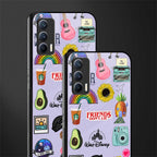 aesthetic stickers purple collage glass case for realme x7 image-2