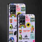 aesthetic stickers purple collage glass case for realme 8 pro image-2