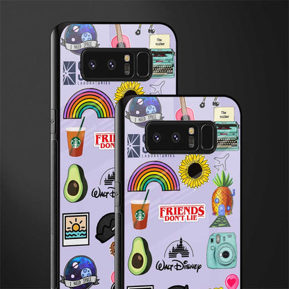 aesthetic stickers purple collage glass case for samsung galaxy note 8 image-2