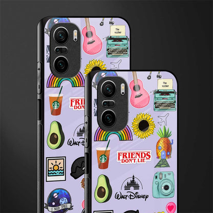 aesthetic stickers purple collage glass case for mi 11x 5g image-2