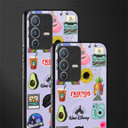 aesthetic stickers purple collage glass case for vivo v23 pro 5g image-2