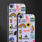 aesthetic stickers purple collage glass case for iphone xr image-2