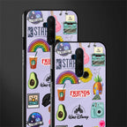 aesthetic stickers purple collage glass case for oneplus 7t pro image-2