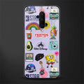 aesthetic stickers purple collage glass case for oneplus 7t pro image