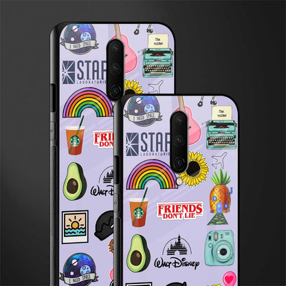 aesthetic stickers purple collage glass case for oneplus 7 pro image-2