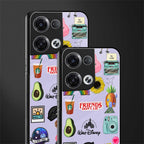 aesthetic stickers purple collage back phone cover | glass case for oppo reno 8 pro