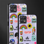aesthetic stickers purple collage back phone cover | glass case for samsung galaxy f42
