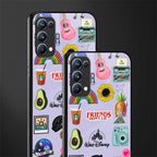 aesthetic stickers purple collage back phone cover | glass case for oppo reno 5