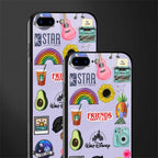 aesthetic stickers purple collage glass case for iphone 8 plus image-2