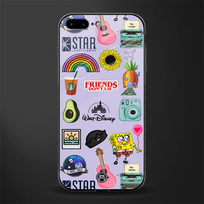 aesthetic stickers purple collage glass case for iphone 7 plus image