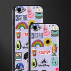 aesthetic stickers purple collage glass case for iphone se 2020 image-2