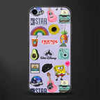 aesthetic stickers purple collage glass case for iphone se 2020 image