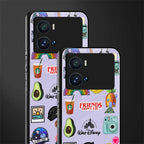 aesthetic stickers purple collage back phone cover | glass case for iQOO 9 Pro