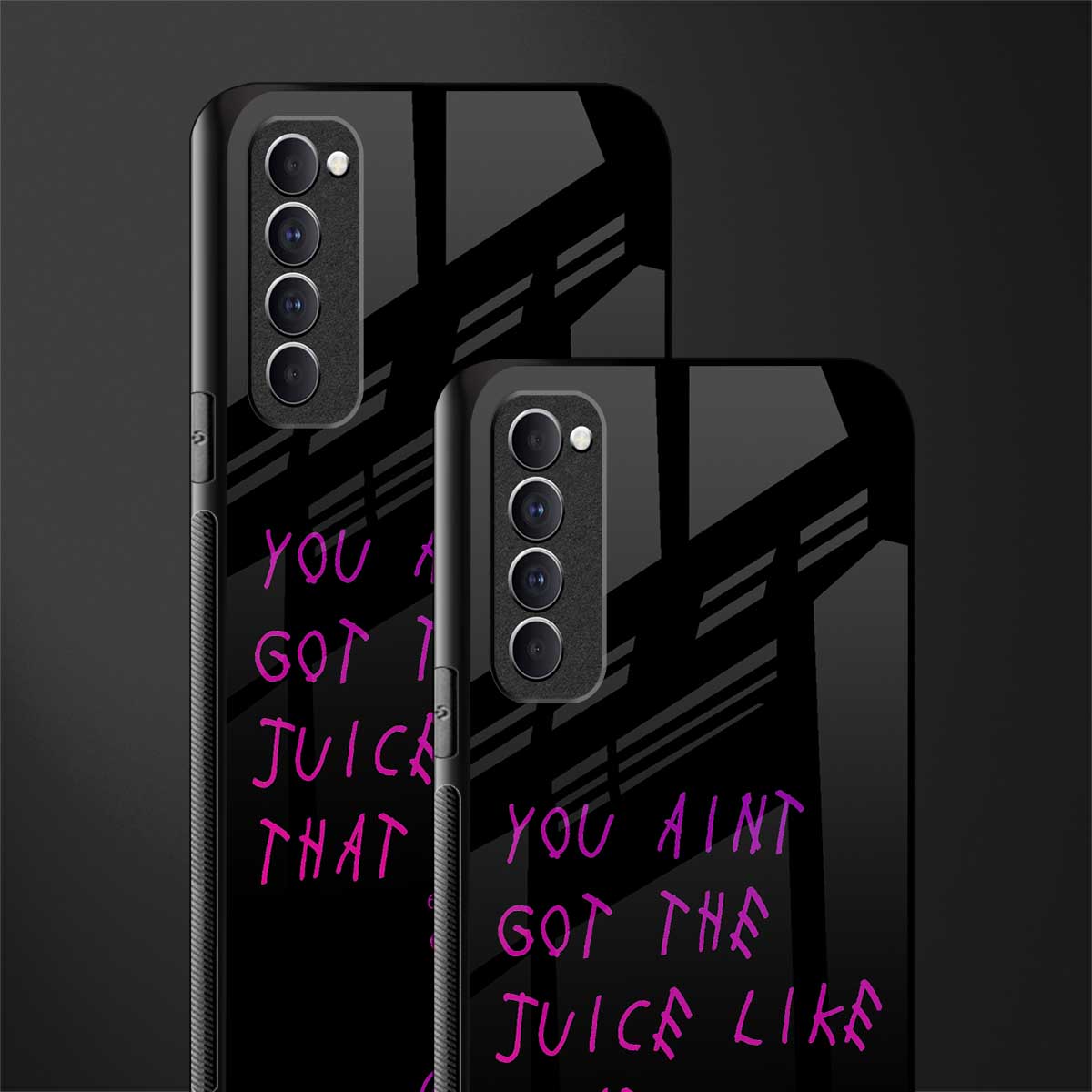 ain't got the juice black edition glass case for oppo reno 4 pro image-2