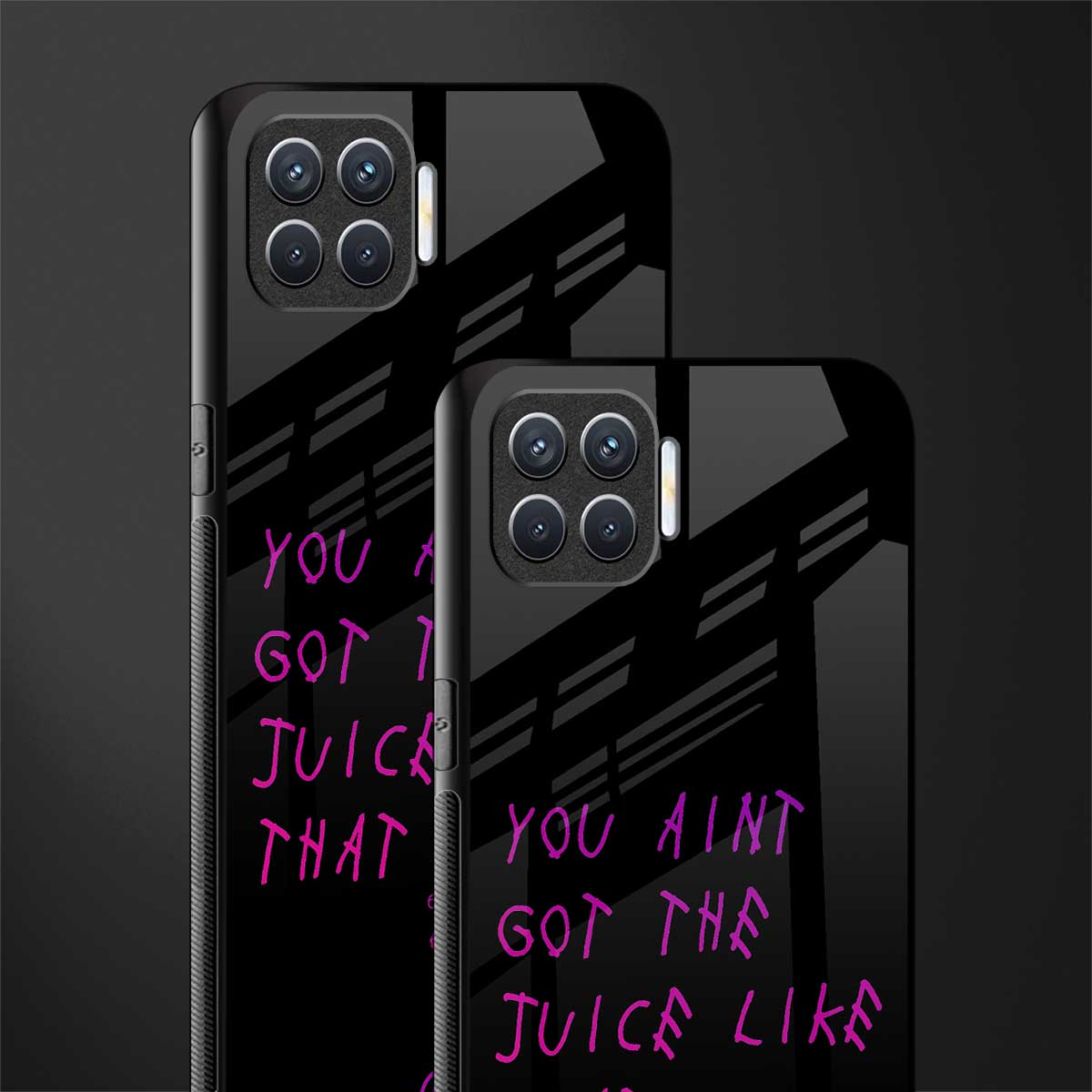ain't got the juice black edition glass case for oppo f17 pro image-2