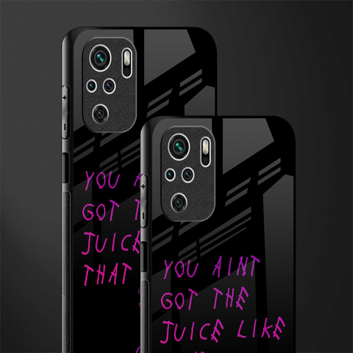 ain't got the juice black edition glass case for redmi note 10 image-2