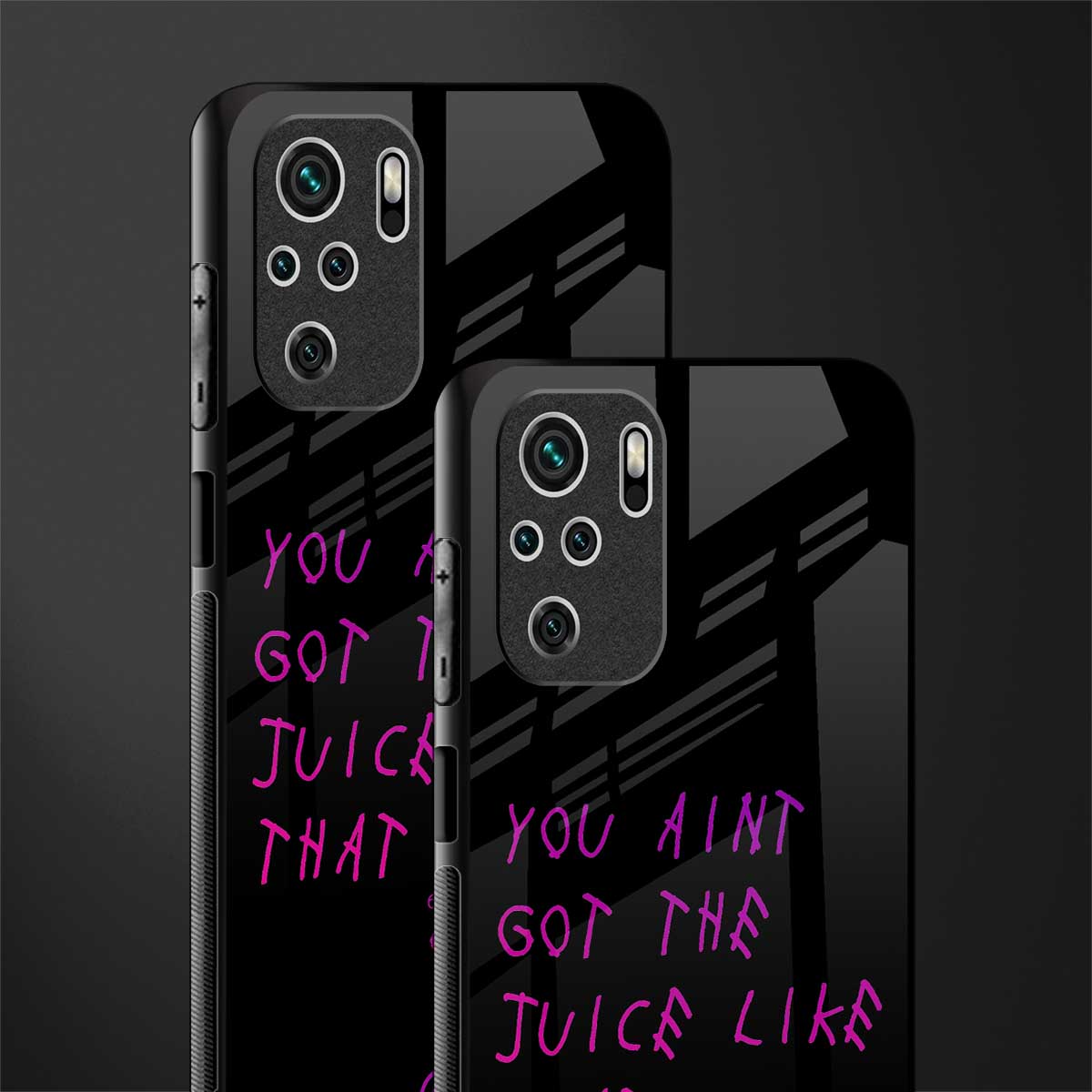 ain't got the juice black edition glass case for redmi note 10s image-2