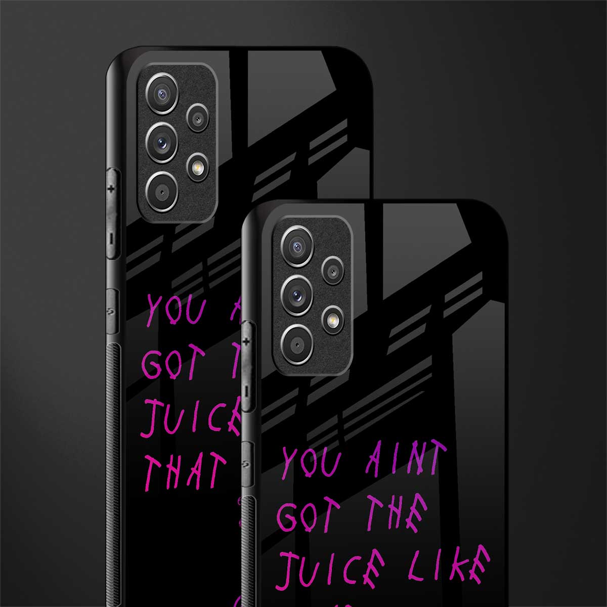 ain't got the juice black edition glass case for samsung galaxy a72 image-2
