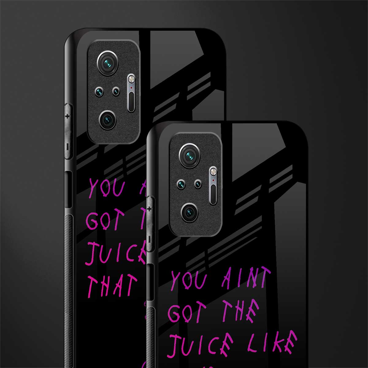 ain't got the juice black edition glass case for redmi note 10 pro image-2