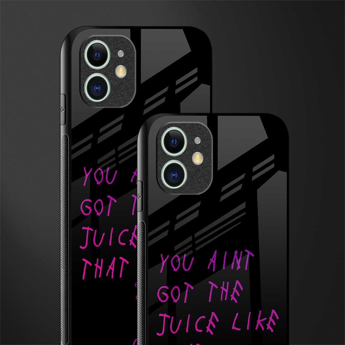 ain't got the juice black edition glass case for iphone 11 image-2