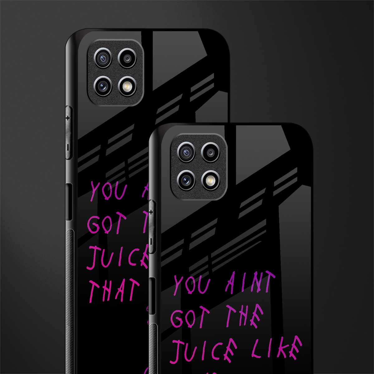 ain't got the juice black edition glass case for samsung galaxy a22 5g image-2